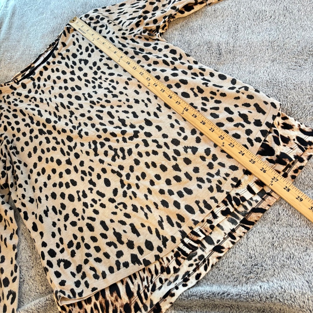 2 Chicos Womens Sweater Large Leopard Animal Print Bundle Classic Mob Wife 20115 - Picture 11 of 13